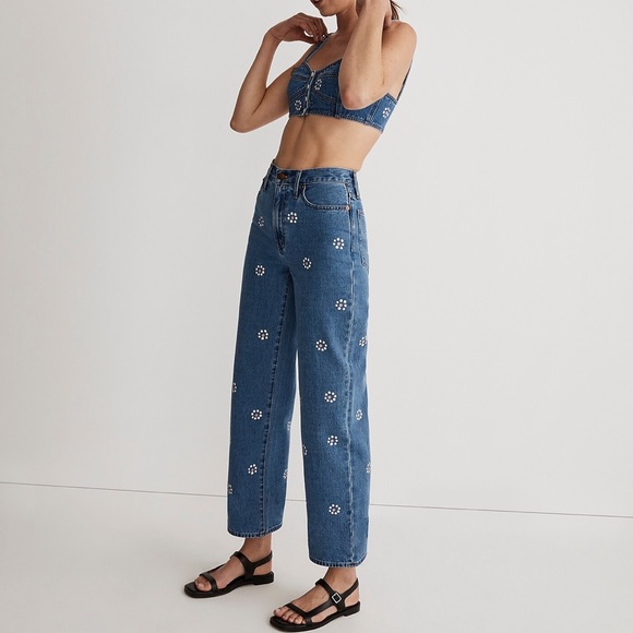 Madewell “perfect vintage crop” floral print jeans NWT 24 - Picture 3 of 9